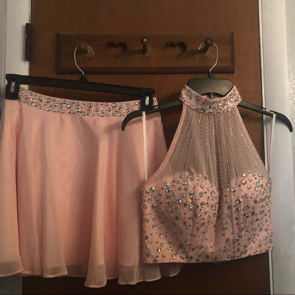 NWOT pink homecoming 2-piece dress set